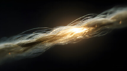 Fiber optic cable with glowing core transmitting data and connecting the world with high speed internet and communication technology illustrating connectivity solutions for business