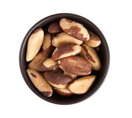 Bowl of raw Brazil nuts top view