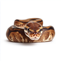Obraz premium Ball python curled up on white background