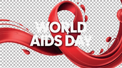 World AIDS Day Ribbon Curve Style.