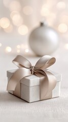 White box with a ribbon tied around it