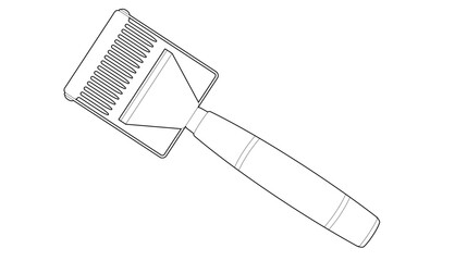 Vector illustration of a beekeeper's uncapping fork, isolated on white background. Ideal for beekeeping and honey extraction visuals.