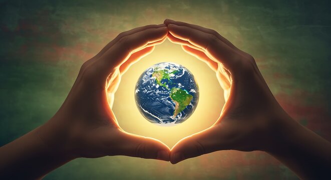 Protecting our planet Earth with care and affection save environment
