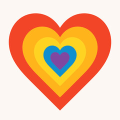 heart with rainbow