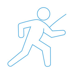 Illustration of a person running with a spear