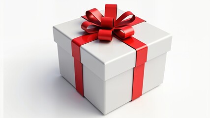 Obraz premium Chrismas present white gift box.