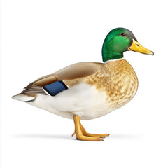 Colorful Pekin duck on white background