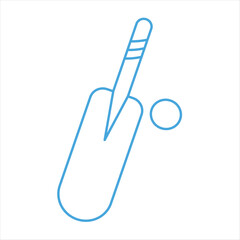 Test tube and thermometer vector icon illustration on a white background