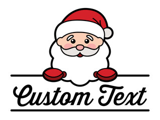 Santa Claus Face Split Name Frame