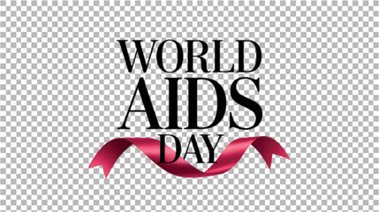 World AIDS Day Bold Ribbon Typography Logo.