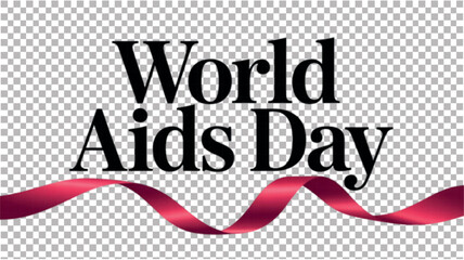 World AIDS Day Elegant Ribbon Wave Design.