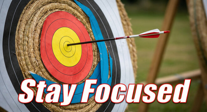 Stay Focused: Archery Bullseye with Arrow
