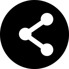 Share sign or symbol in black round button