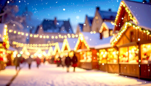 Weihnachtsmarkt Hintergrund unscharf