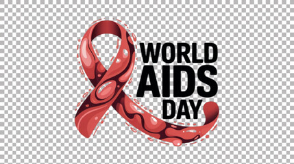 World AIDS Day Hand-Drawn Ribbon Illustration.