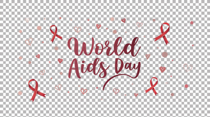 World AIDS Day Soft Pink Watercolor Ribbon Art.