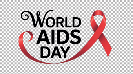 AIDS Awareness Ribbon Minimal Vector Icon.