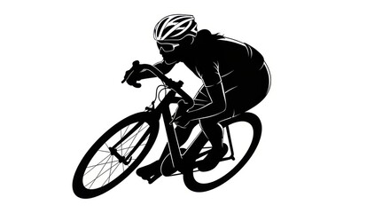  A Fluid Vector Silhouette of a Female Cyclist Leaning into a Sharp Turn
