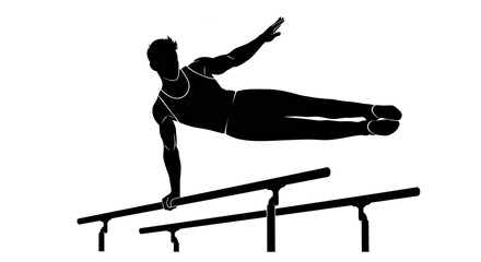  A Refined Vector Silhouette of a Male Gymnast on Parallel Bars