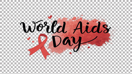 World AIDS Day Bold Ribbon Illustration Logo.