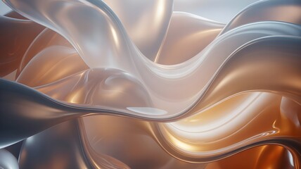 Golden abstract background with flowing curved lines smooth surface for your design concepts and creative ideas with reflections on shapes