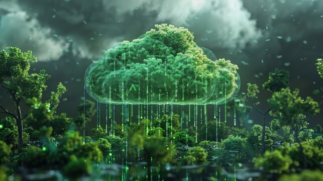 eco-friendly cloud data storage network concept