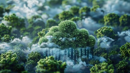 eco-friendly cloud data storage network concept