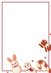 Obraz premium Christmas cookies template with space for text. Template for postcards, invitations, flyers, advertisements, promotions, notifications, emails, etc.