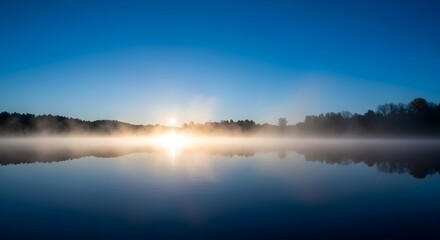 Fototapeta premium Silver Fog Mirror Lake