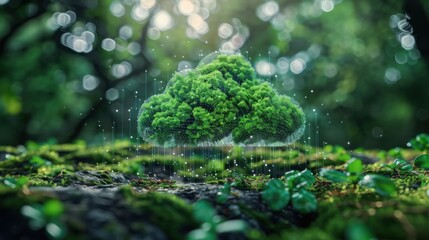 eco-friendly cloud data storage network concept