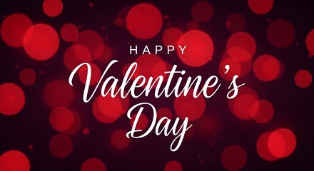 Romantic happy valentine s day celebration with red bokeh lights background