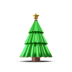 3D Christmas Tree with Transparent Background