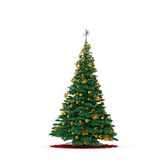 3D Christmas Tree with Transparent Background