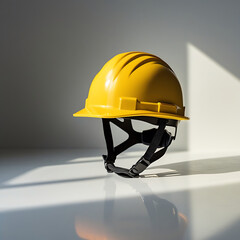 Safety first vibrant yellow construction helmet reflects