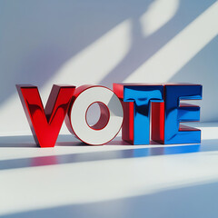 Vote election reminder in red white and blue