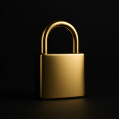 Fototapeta premium golden padlock on black background