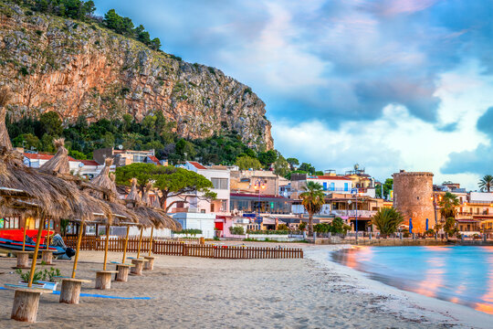 Palermo, Sicily, Italy on The Beach at Dawn 1563