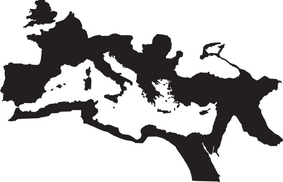 Vector Map of The Roman Empire Isolated Silhouette