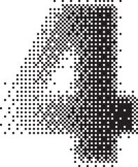 4 alphabet halftone dotted effect logo icon vector illustration eps