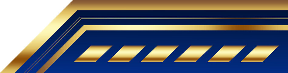 Blue and Gold Luxury Corner Border Illustration