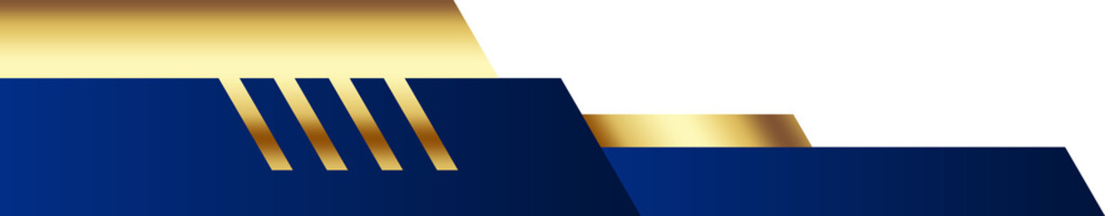 Blue and Gold Luxury Corner Border Illustration