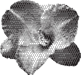 flower halftone dotted effect logo icon vector illustration eps