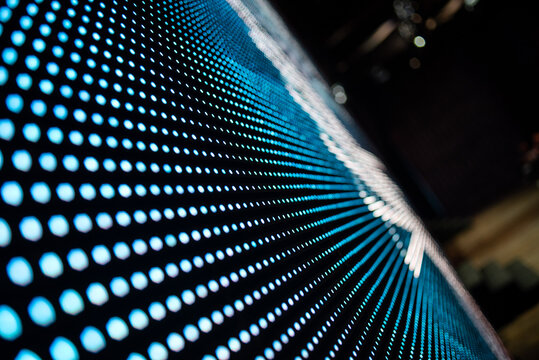 Large led projection screens. Colorful abstract background. Light show on the stage.	