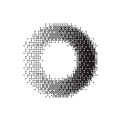 o alphabet halftone dotted effect logo icon vector illustration eps