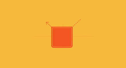 Orange box with arrows and lines on yellow