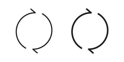 Refresh Circle Icon. Reload sign and symbol. Update icon. Vector illustration with stroke and fill on a white background.