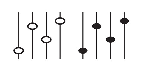 Equalizer icon. Vector illustration with stroke and fill on a white background.