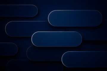 Minimalist Blue Pill Shapes: Dynamic 3D Graphic Design.