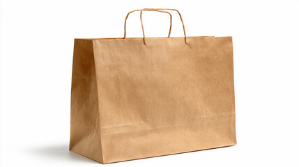 Brown paper bag ready for shopping or takeaway meals
