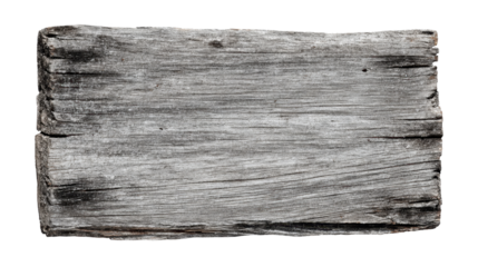 Weathered wood plank with gray timber texture and rustic surface, creating a natural background with visible grain, isolated on a transparent background, png